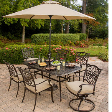 Carleton 7 piece discount dining set with cushion